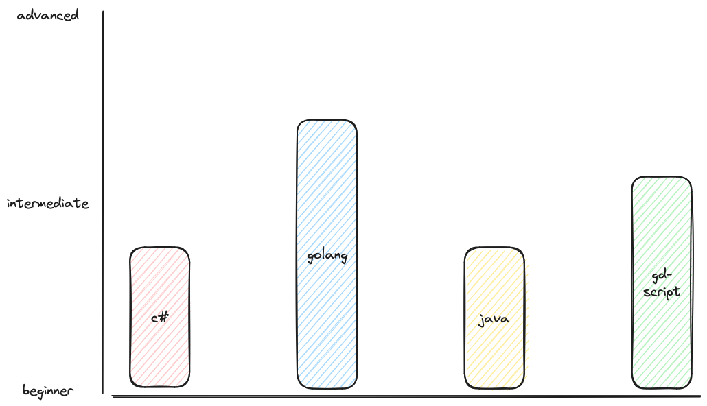 Bar Diagram showing my skills with Programming